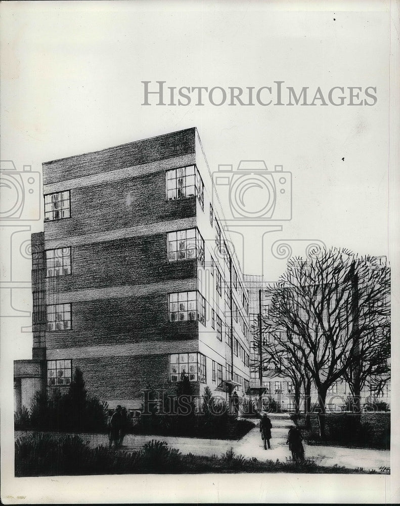 1935 Press Photo Williamsburg Secretary Ickes Modern Apartment Buildings - Historic Images
