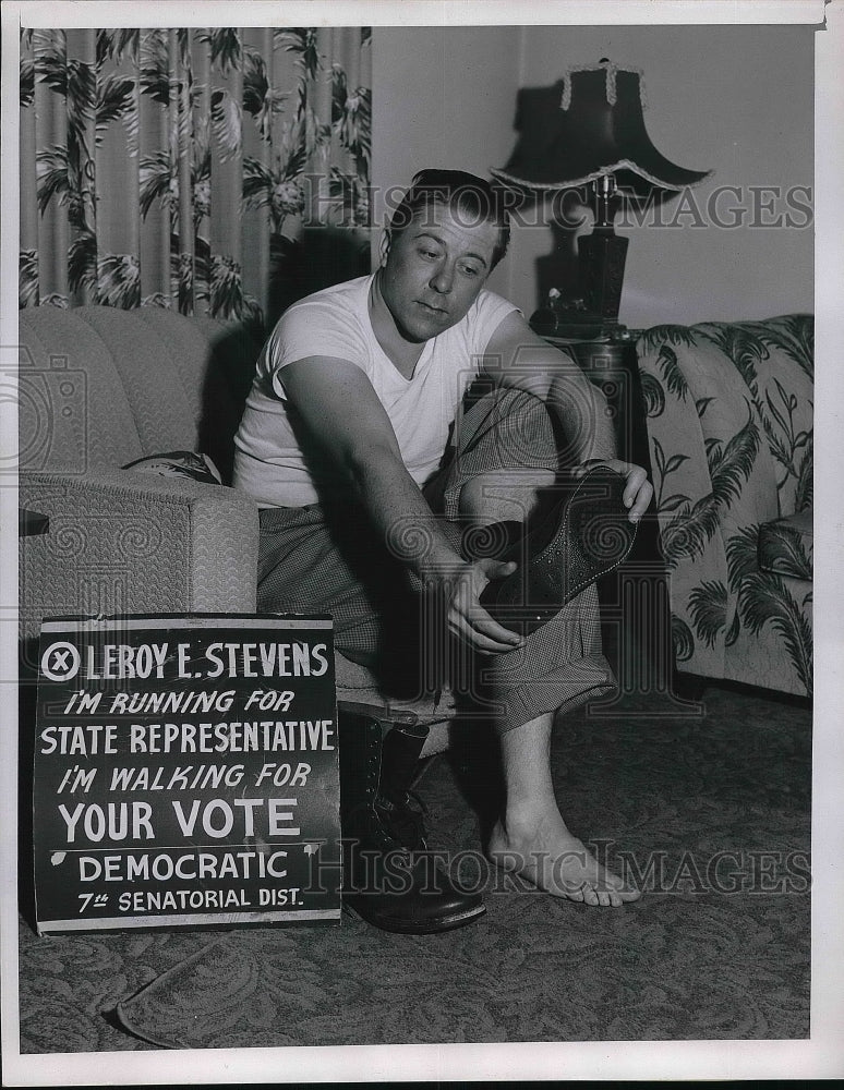 1952 Leroy Stevens 105 Mile Hike Campaign State Representative - Historic Images