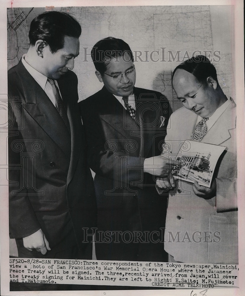 1951 E. Saito, M. Fujimoto, T. Matsumoto, Mainichi Newspaper - Historic Images