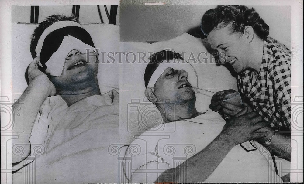 1953 Press Photo Cincinnati Ohio St Mary Hospital Paul Port Blind Transplant - Historic Images