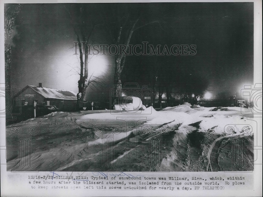 1953 Press Photo Snowbound Town of Willmar, Minnesota - nea80321 - Historic Images