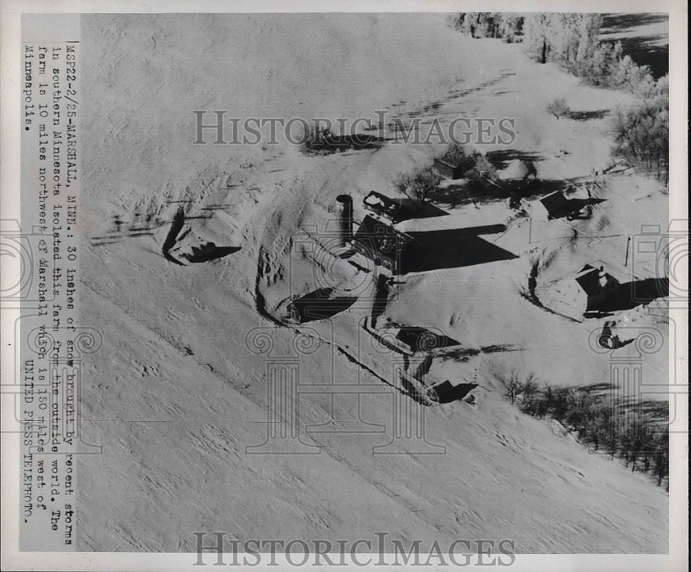1952 Press Photo A aerial view of the Minnesota snow storm. - nea80337 - Historic Images