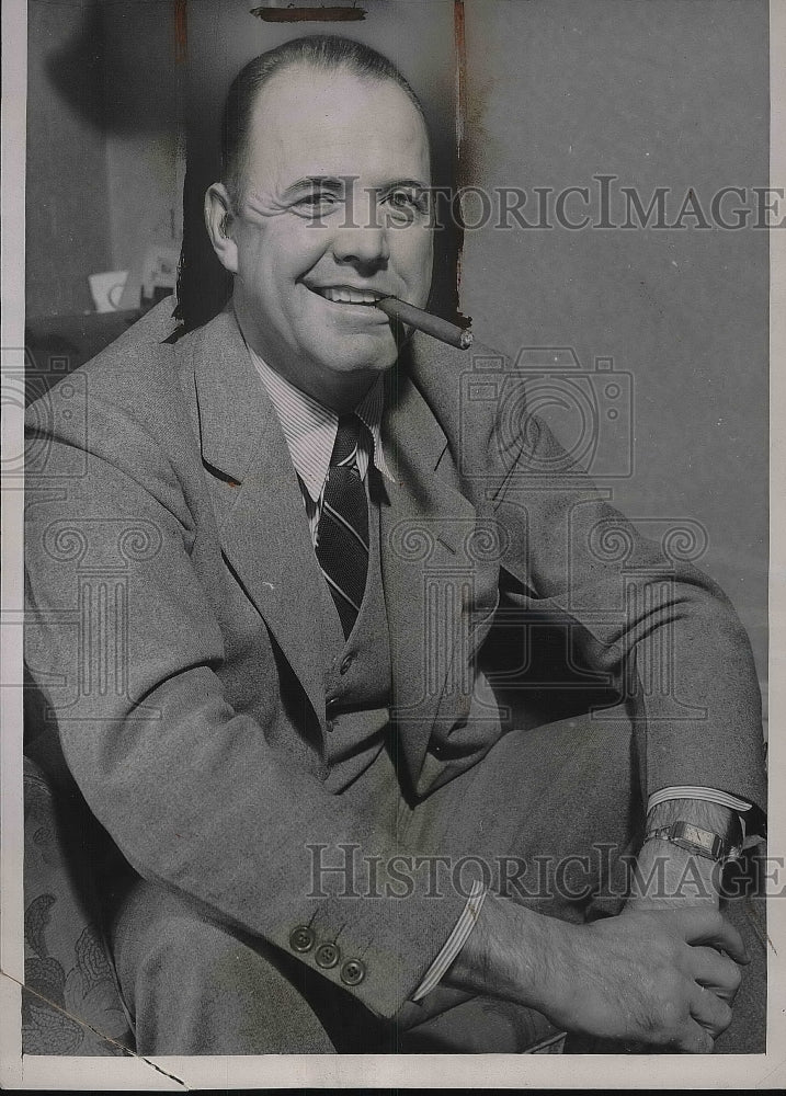 1936 Press Photo Burleigh Grimes, Manager of Brooklyn Dodgers - nea80436 - Historic Images
