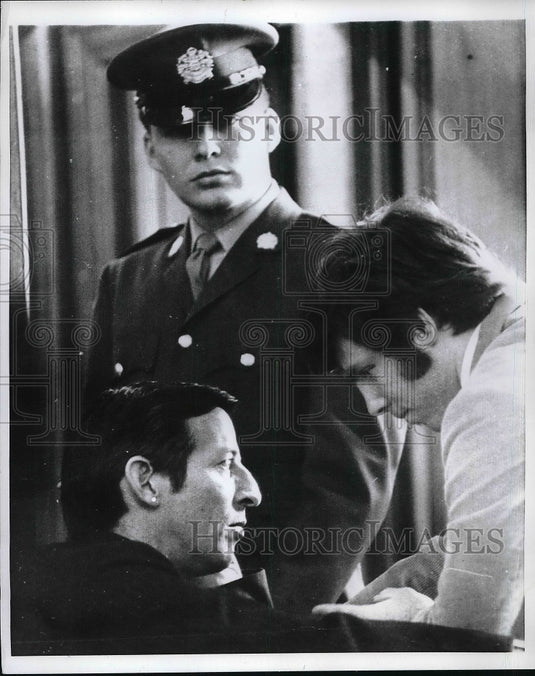 1970 Press Photo Erick Kranz with Lawyer Gabrielle Lapointe, Poison Charges - Historic Images
