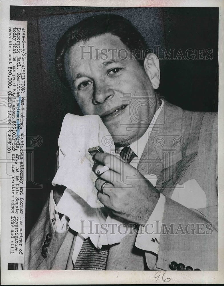 1951 Press Photo Max Siskind, Washington Attorney - Historic Images