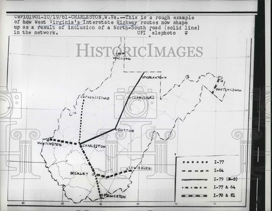 1961 West Virginia's Interstate Highway routes  - Historic Images