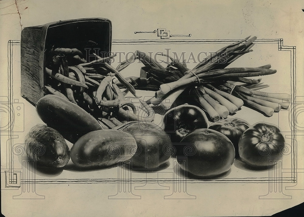 1923 Display of Various Vegetables  - Historic Images