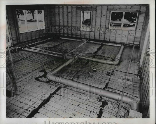 1949 Heating floor plan of a house  - Historic Images