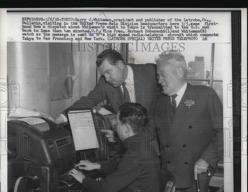 1958 Press Photo Harry J Whiteman Latrobe Pennsylvania News Editor - Historic Images