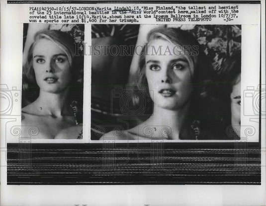 1957 Marita Lindahl, "Miss Finland" - Historic Images