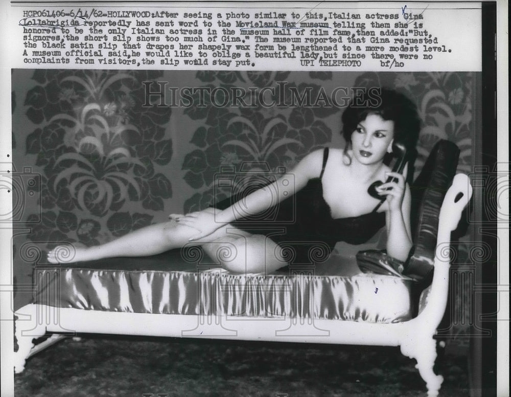 1962 Gina Lollabrigida, Italian Actress in Movieland Wax Museum - Historic Images