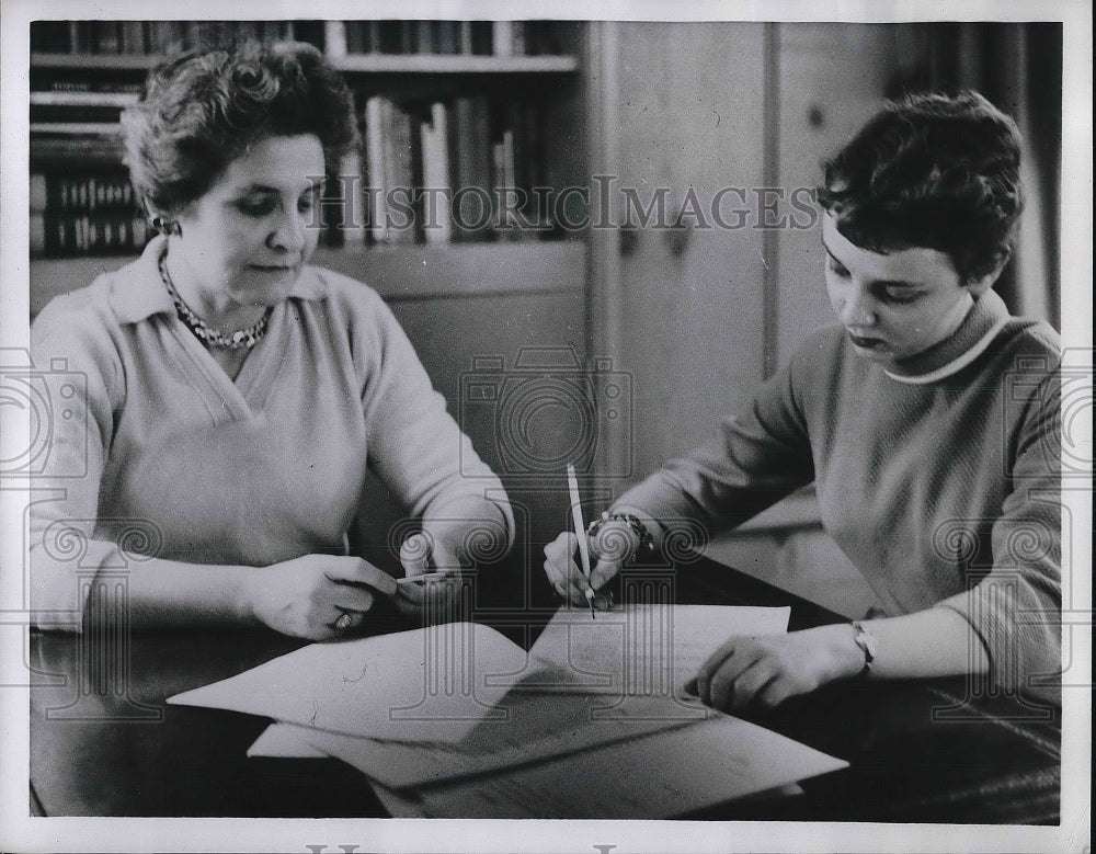 1957 Mrs. Frank M. Lacy Interviews College Student Ann McDonald - Historic Images
