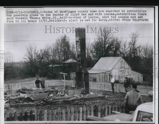 1957 Ruins of a Ohio home where Lloyd and Louise See died. - Historic Images