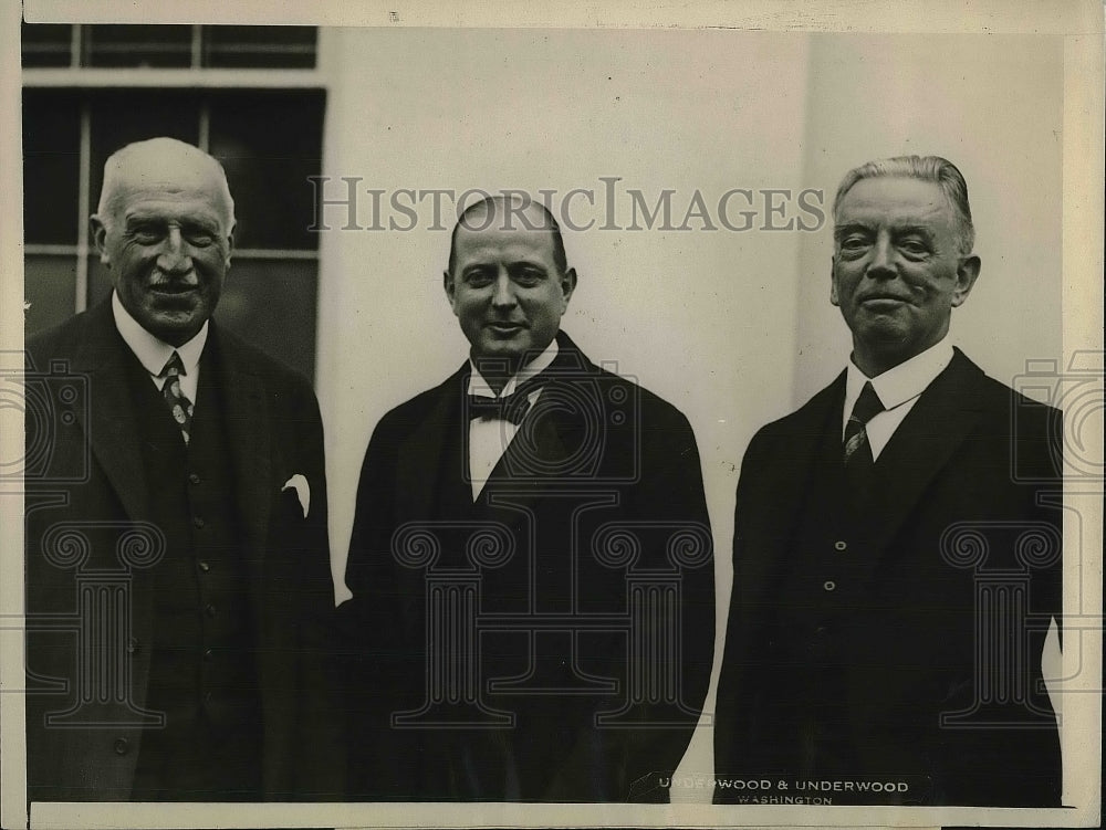 1927 Press Photo Herr O.C. Kiep, Phillip Wieland and Walter Bloom at White House-Historic Images