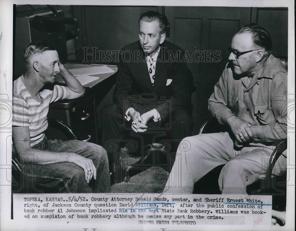 1952 Cty Atty Donald Sands, Sheriff Ernest White and David WIlliams - Historic Images