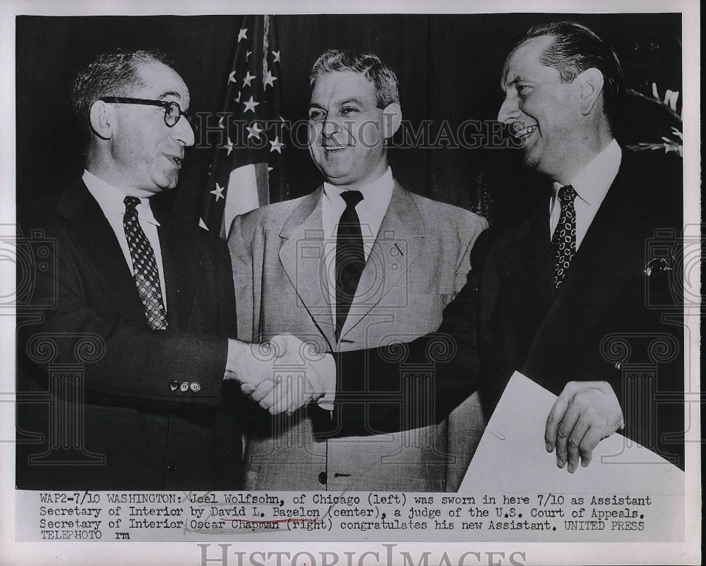 1952 Jael Wolfsohn, David Bazelon and Oscar Chapman  - Historic Images