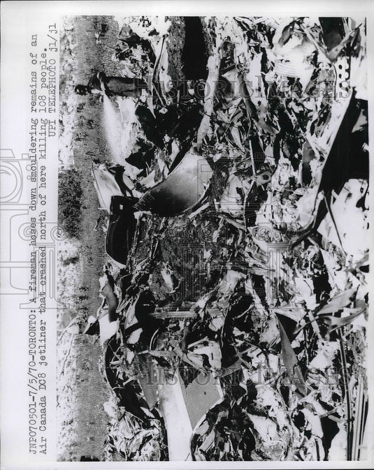 1970 Press Photo Air Canada DC8 Jetliner carashed, Toronto - nea81293 - Historic Images