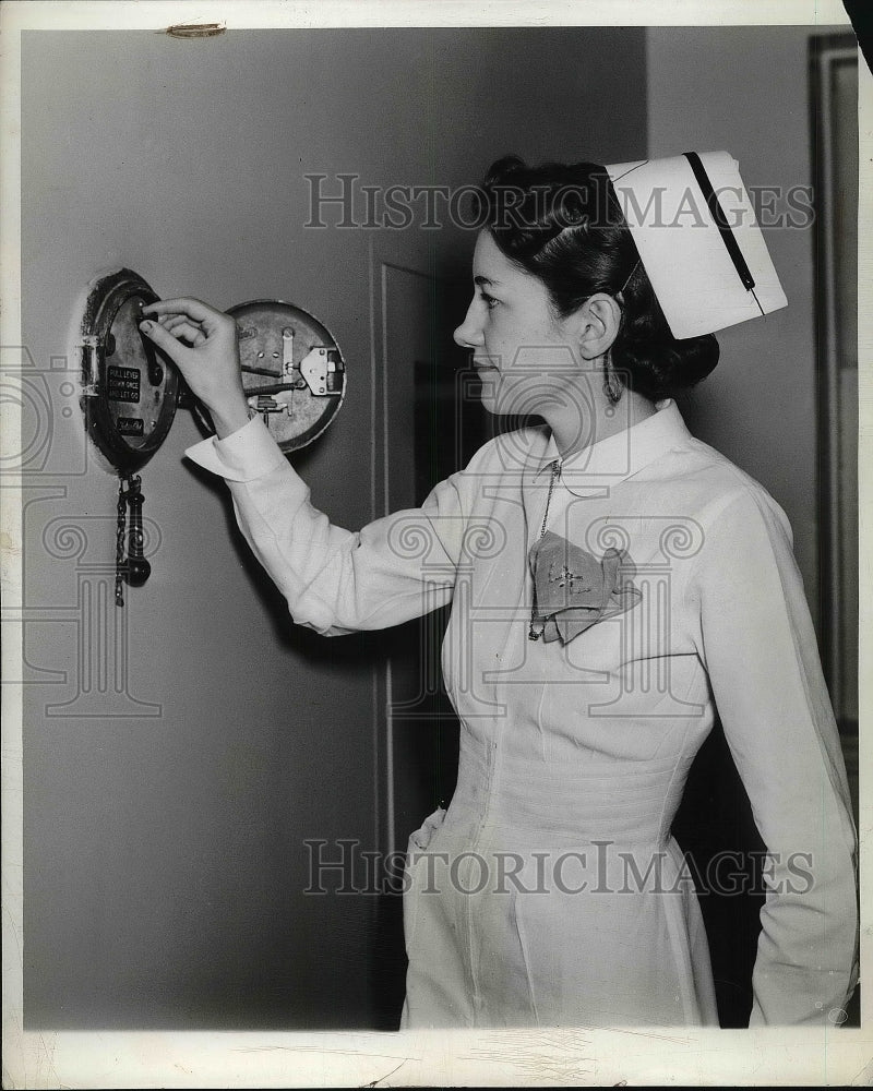 1941 Nurse Elizabeth Fire Drill  - Historic Images