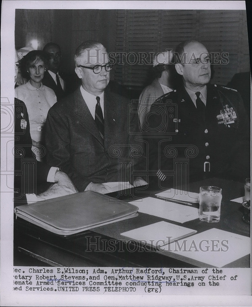 Secretary Charles E. Wilson &amp; Adm. Arthur Redford During Hearing - Historic Images