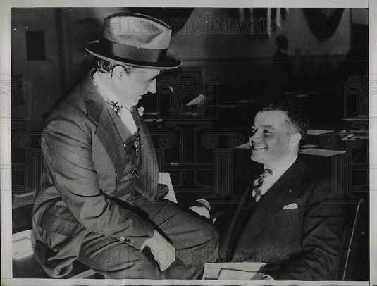 1934 Labor Officials Matthew Woll & David Dubinski Meet  - Historic Images