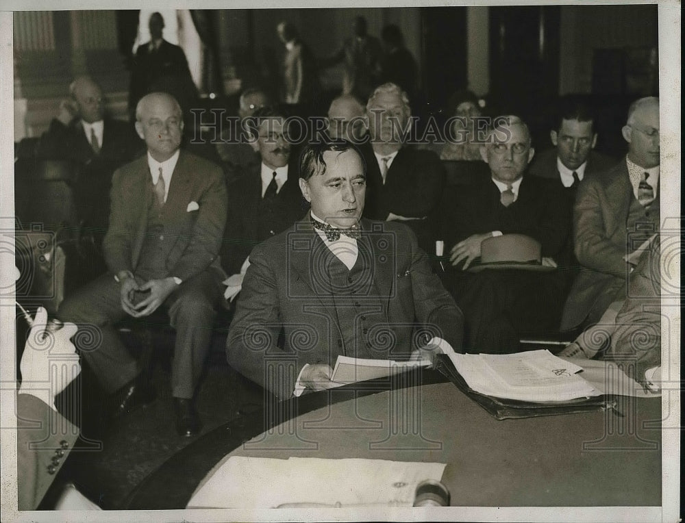 1933 Press Photo Matthew Woll, VP of American Federation of Labor Testifies - Historic Images