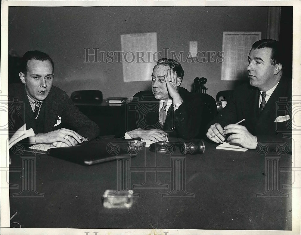 1936 Press Photo Press Reporter Gilbert love, Glenn Griswold, Jennings Randolph - Historic Images