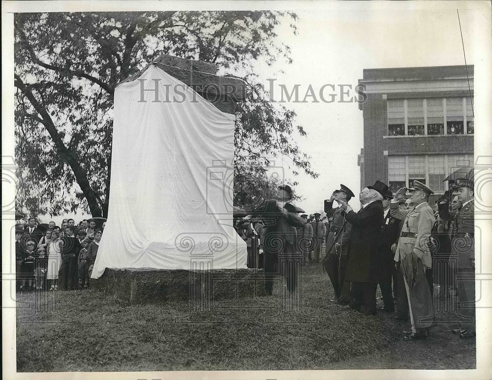 1932 Press Photo Unveiling the Religious Fredom Monument at Fredericksburg Ga. - Historic Images