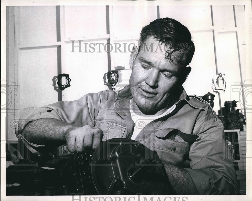 1960 Kenneth Beal, Oklahoma State Tech Student in Wheelchair - Historic Images