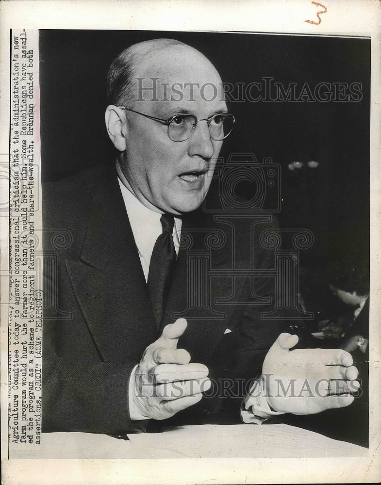 1949 Secretary of Agriculture Testifying to Senate Committee - Historic Images