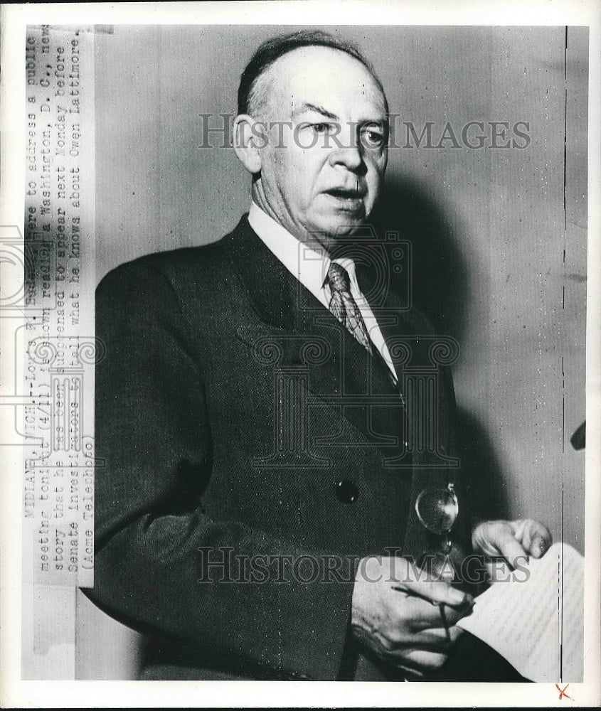 1950 Louis Budani Washington D.C. Owen Lattimore  - Historic Images
