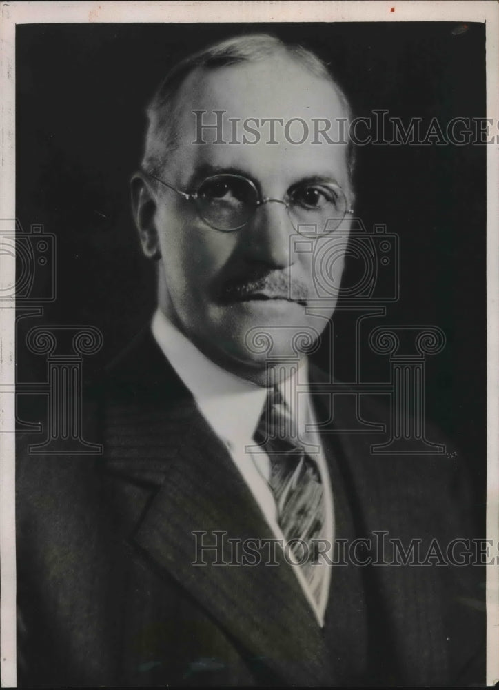 1937 Press Photo Harry A. Wheeler, Chicago banker & Chamber of Commerce pres. - Historic Images