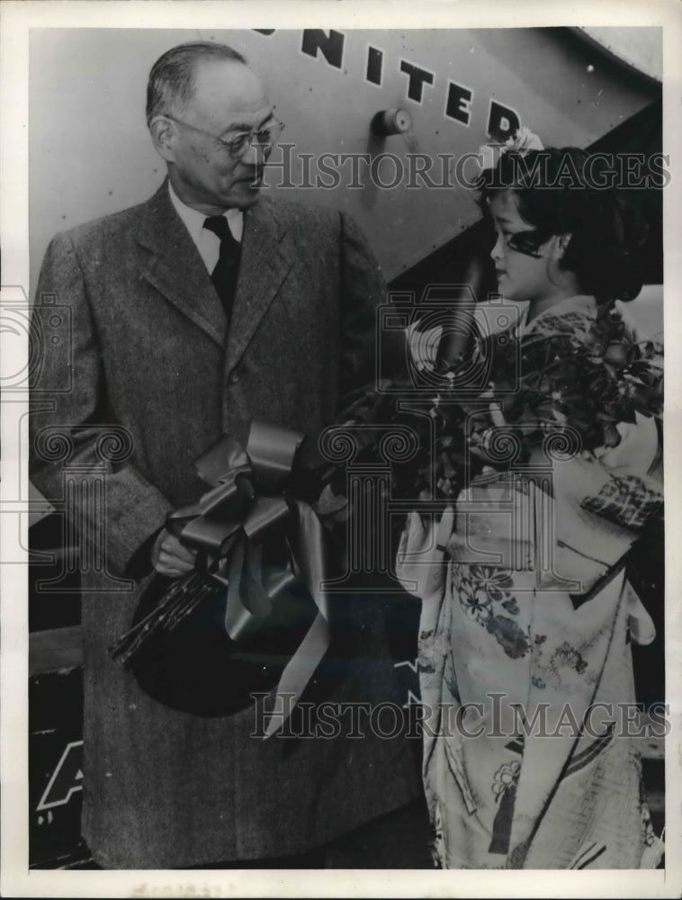 1953 Eikichi Araki, Nippon Ambassador to U.S., Charlotte Tsuboi - Historic Images