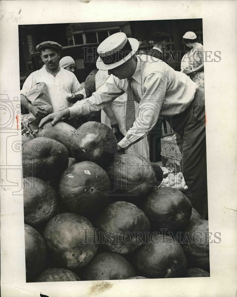 1932 Farmer Stacking Pumpkins On Wagon  - Historic Images