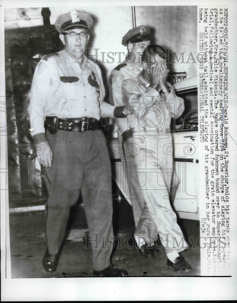 1961 Gerald Kukonen Charged with Slaying Grandmother Julie Mikkola - Historic Images