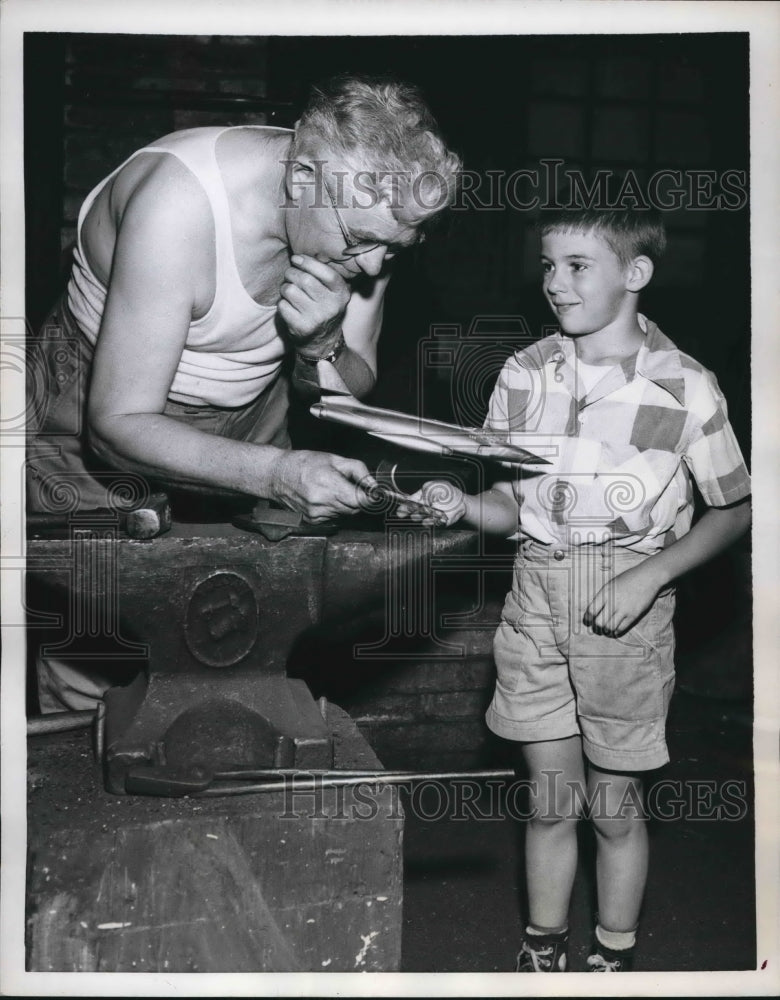 1958 Blacksmith Carl E. Johnson, Patrick Schwar, Chicago Museum - Historic Images