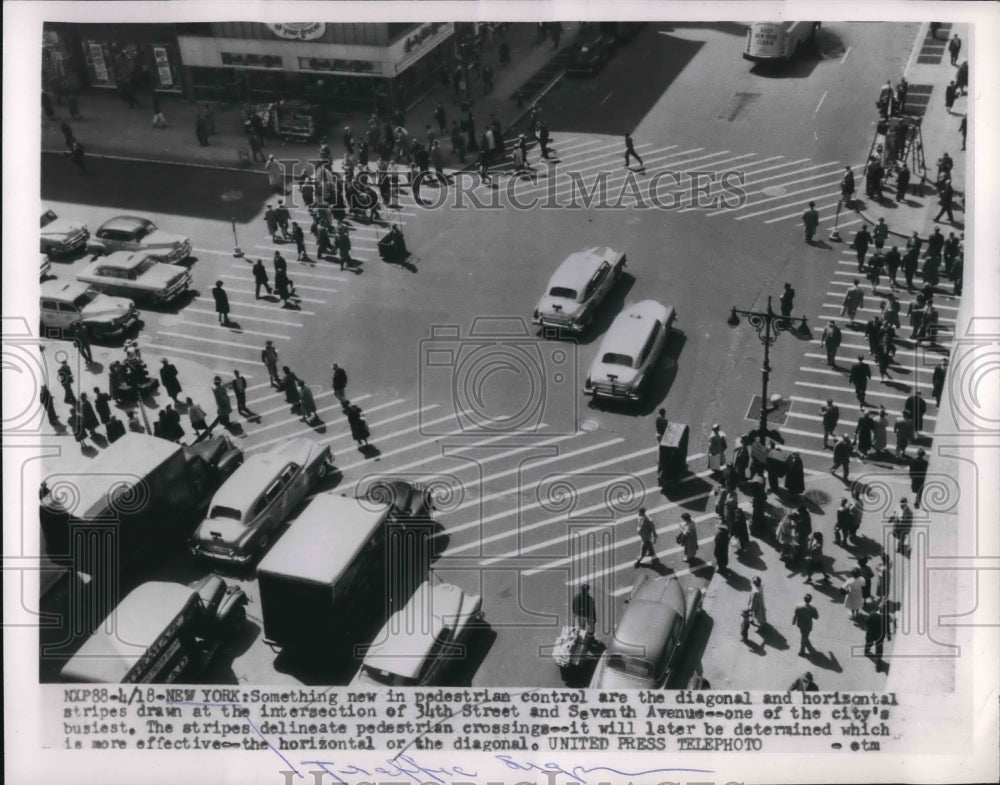 1955 Press Photo Intersection of 34th Street &amp; 7th Avenue - nea82630 - Historic Images