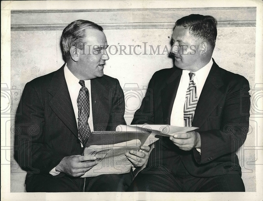 1940 Press Photo Daniel Byrne, Ernest Mueller, German American Settlement League - Historic Images