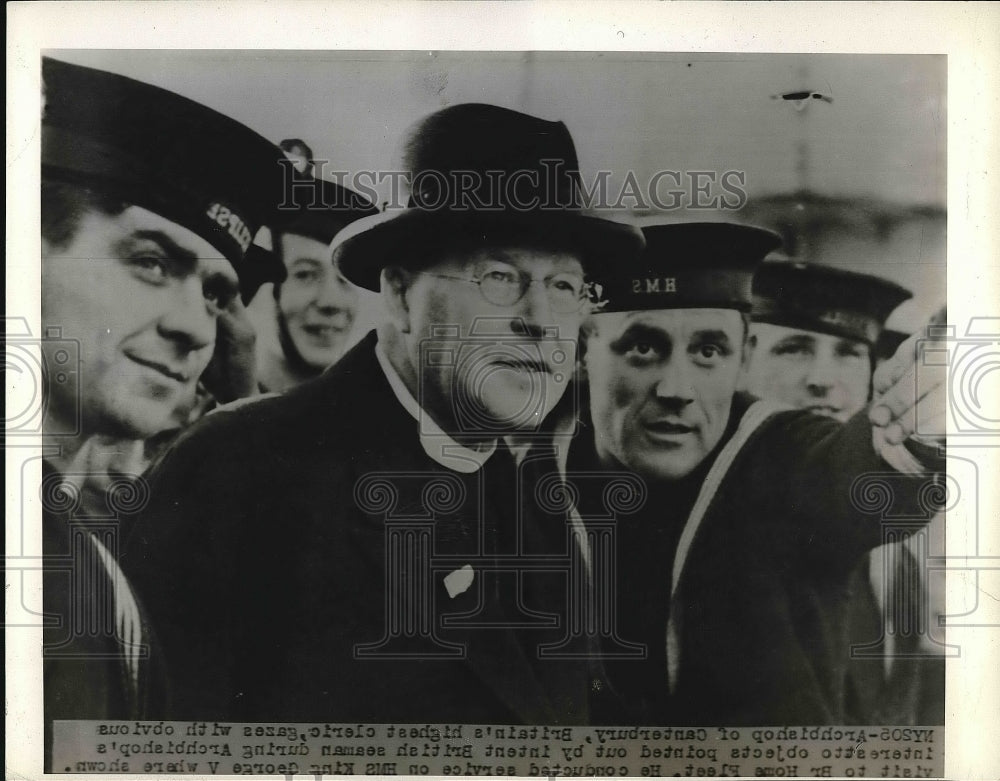 1942 British sailors and clerics. Reverse print  - Historic Images
