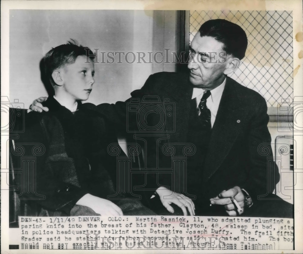 1940 Martin Resnick Age 11 Stabbed Father  - Historic Images