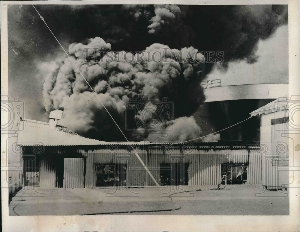 1940 Fire at Brownsville Oil Depot, Texas  - Historic Images