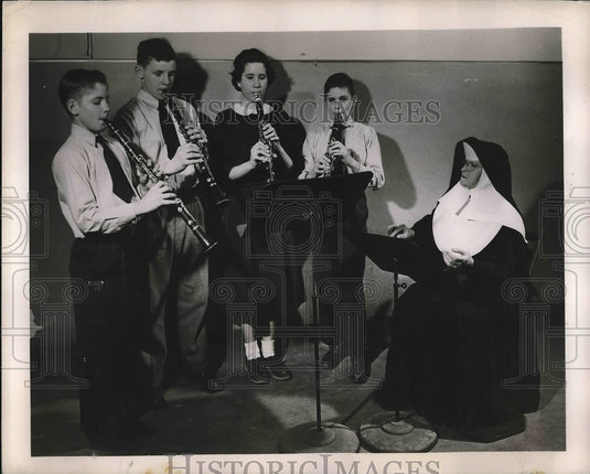 1954 Members of the Little Flower School Orchestra.  - Historic Images