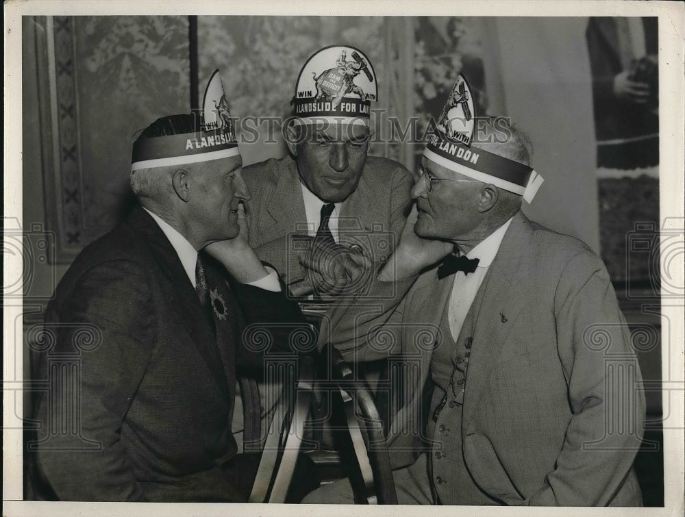 1936 Press Photo William Landerston, Cal W. Floyd and Sen G.N. Johnson-Historic Images