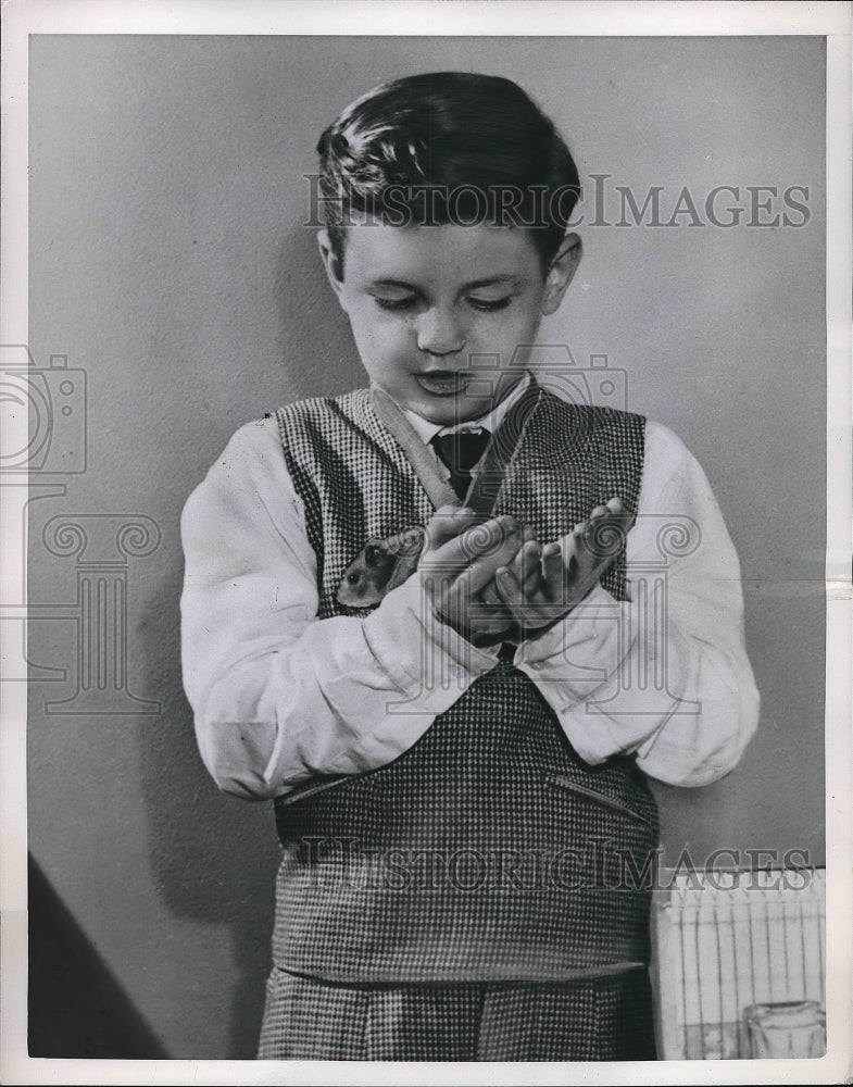 1950 Press Photo Young boy modeling newest fashion - Historic Images
