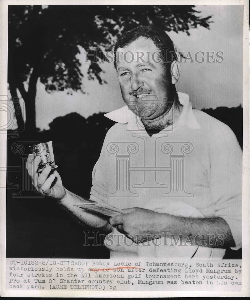 1950 South African golf champ Bobby Locke at Chicago tourney - Historic Images