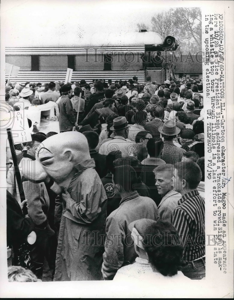 1960 Press Photo Character Mr.Magoo appeared as Pres.Nixon addressed in Illinois - Historic Images
