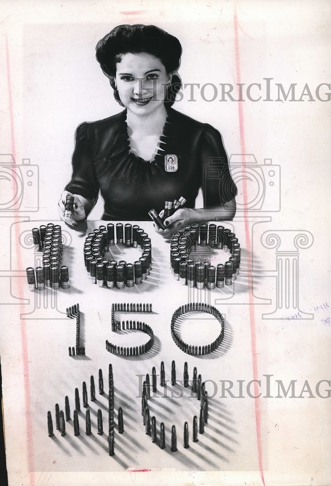 1944 Idella Logsdon, at Western Cartridge Ammo Co,  - Historic Images