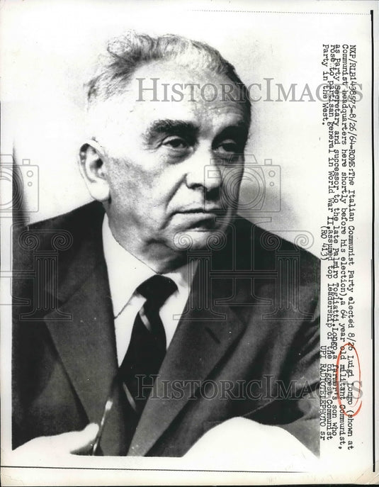 1964 Press Photo Italian Communist party leader Luigi Longo - nea83259-Historic Images