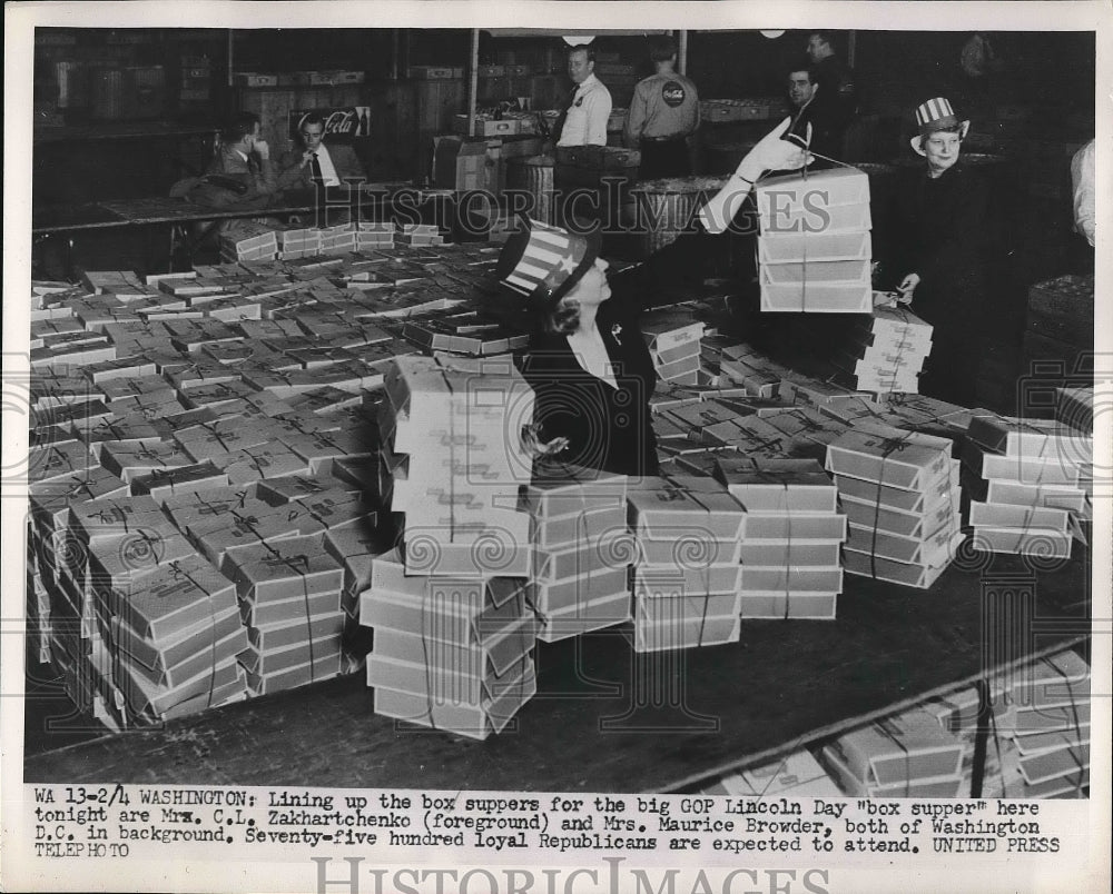 1952 GOP Boxes for Box Supper Prepared by Zakhartchenko & Browder - Historic Images