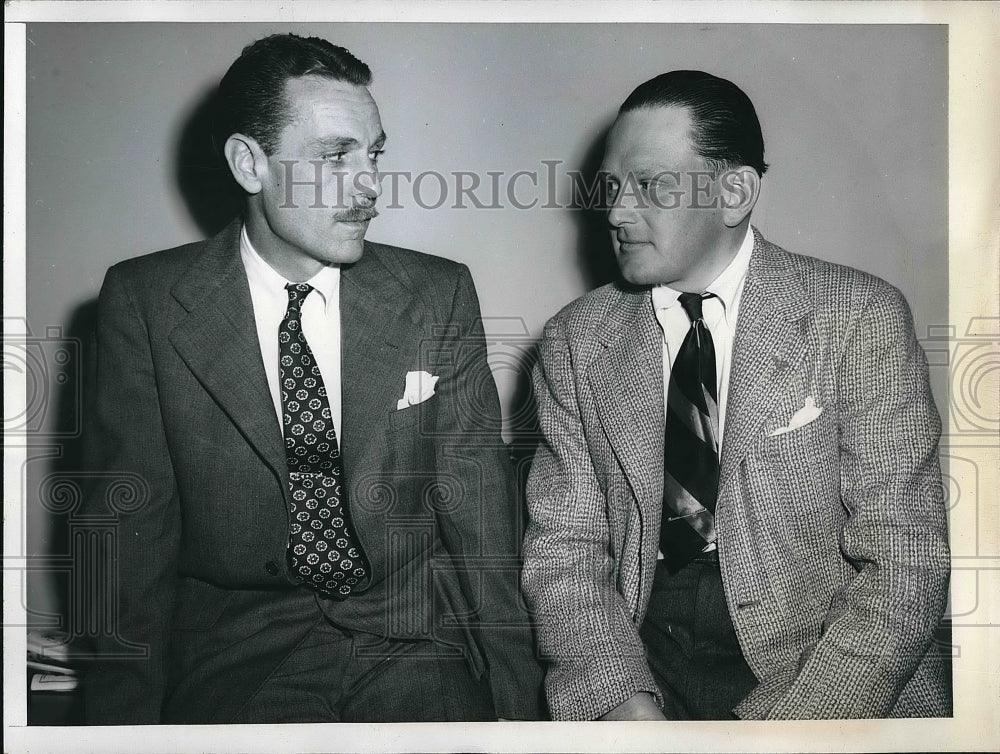 1945 Frank C Lorentzen &amp; Townsend MacAllister, Vets at a hearing - Historic Images