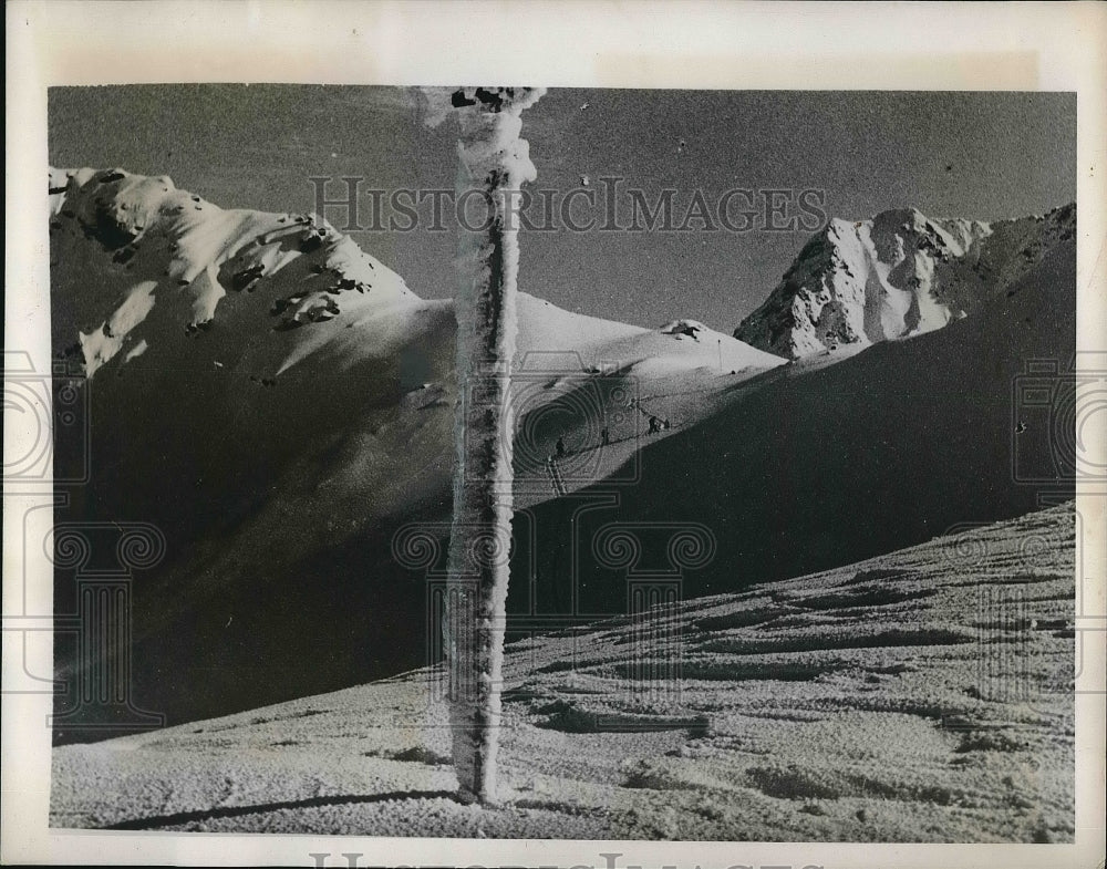 1939 Press Photo Snow covered mountains at Brenner Pass in Italy - nea83406 - Historic Images